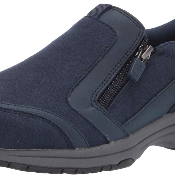 Shoes - Women's Thallow2 Sneaker Micro Suede Leather Low Heel Side Zip Travel Shoes